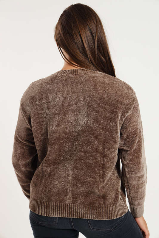 Ladies Cozy Plush Long Sleeve Pullover Sweater Jersey