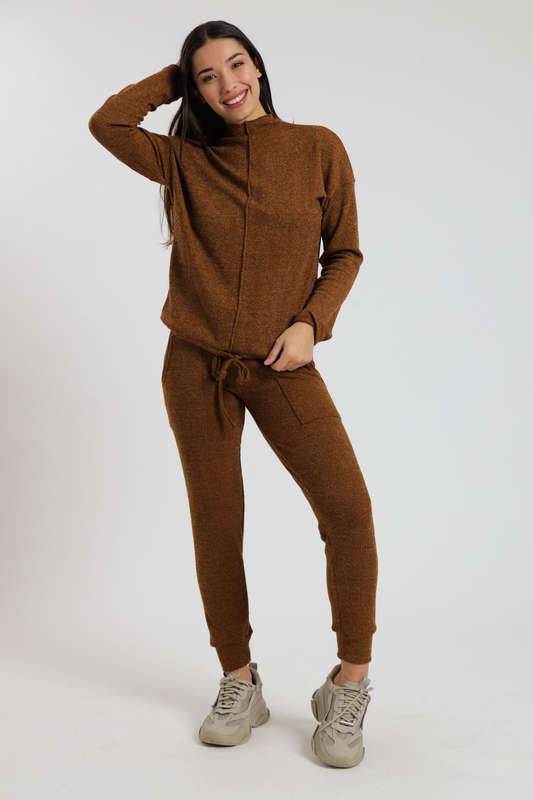 Ladies Italian Ribbed 2 Piece Tracksuit Set With Pockets