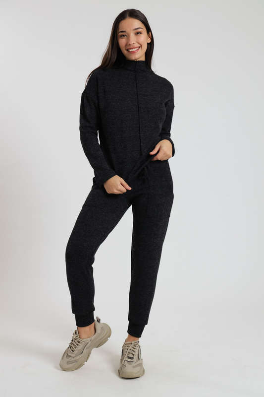 Ladies Italian Ribbed 2 Piece Tracksuit Set With Pockets