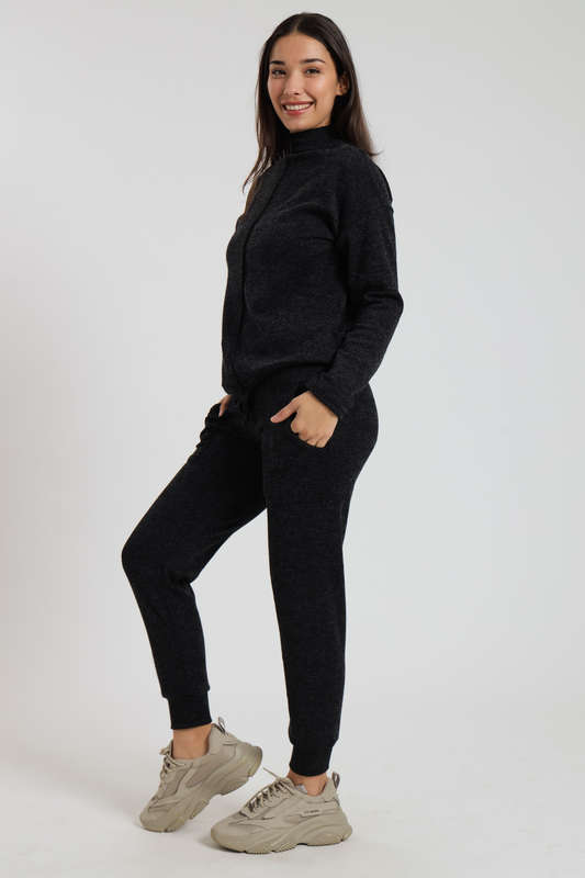 Ladies Italian Ribbed 2 Piece Tracksuit Set With Pockets