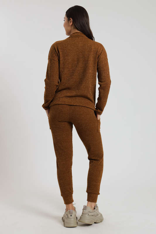 Ladies Italian Ribbed 2 Piece Tracksuit Set With Pockets