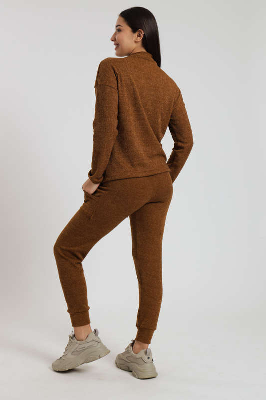 Ladies Italian Ribbed 2 Piece Tracksuit Set With Pockets