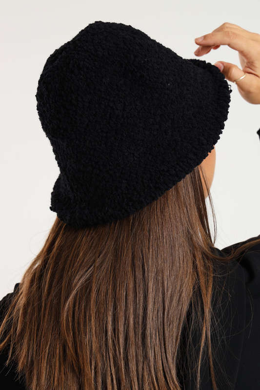 Ladies Panama Winter Fluffy Fur Knitted Bucket Hat
