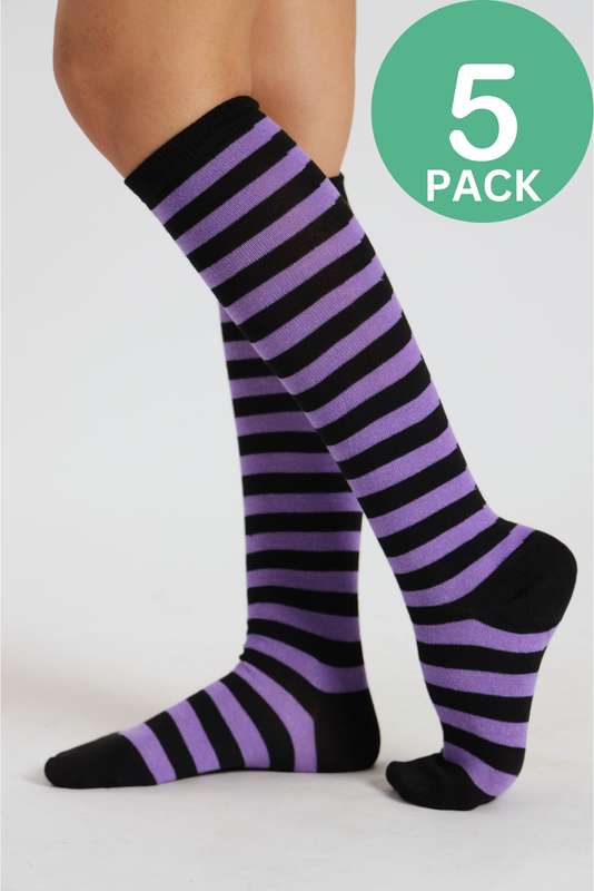 5 Pack Ladies Knee High Socks