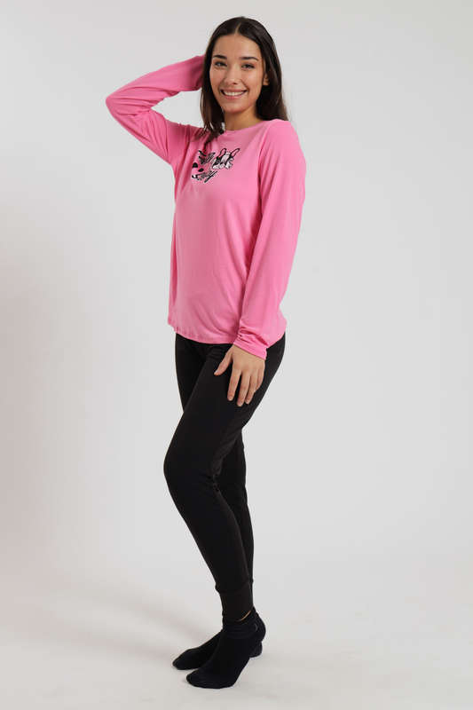 Ladies Printed Long Sleeve Winter Pyjama Set