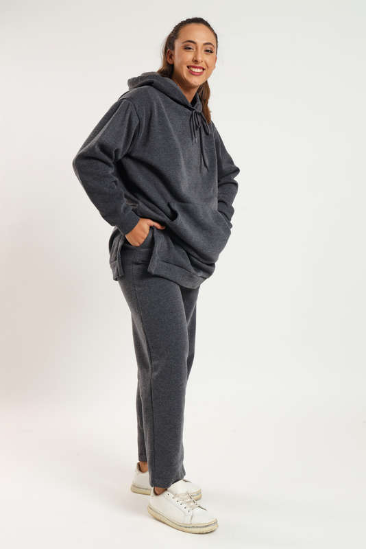 Skylar Hooded Fleece Lined Oversized 2 Piece Tracksuit Set