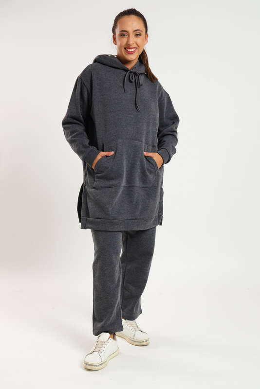 Skylar Hooded Fleece Lined Oversized 2 Piece Tracksuit Set