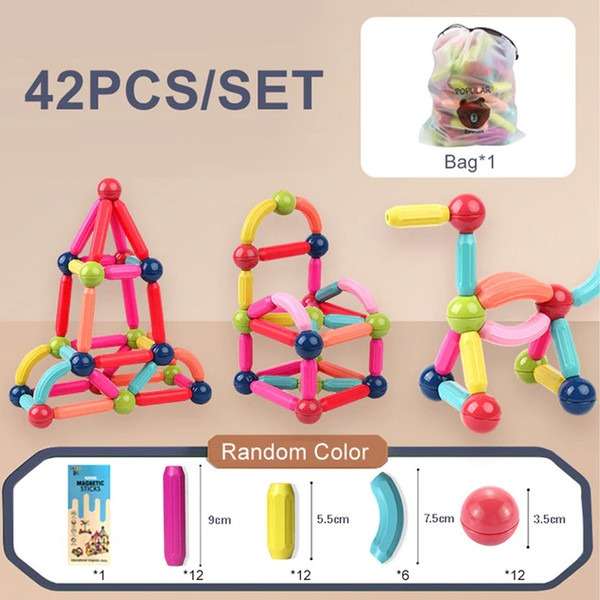 42 Piece Magnetic Sticks &amp; Ball Building Block Set