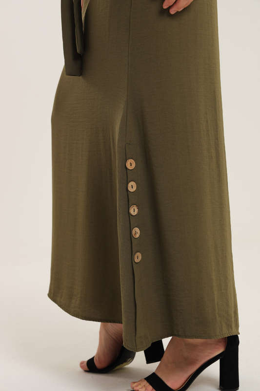 Emma Classic Maxi Long Sleeve Abaya Kaftan Belted Cloak Dress With Pockets