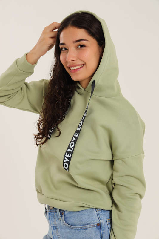 Hype Love Ladies Drawcord Hoodie Sweater