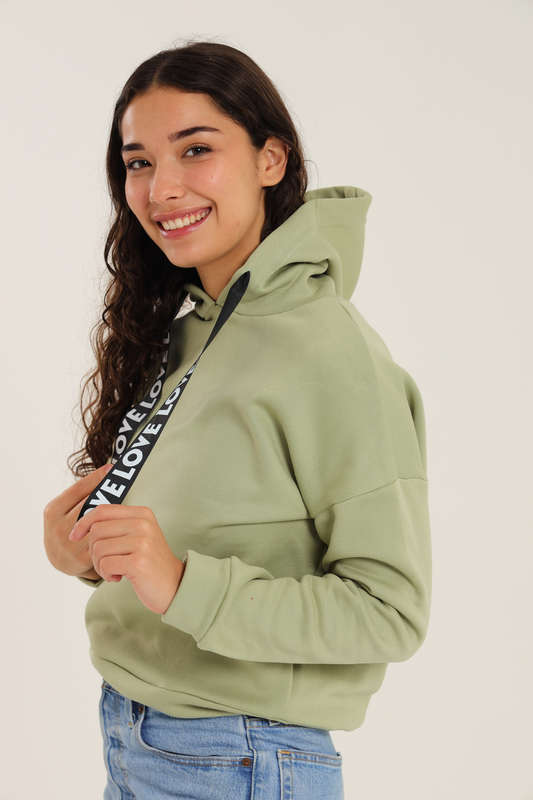 Hype Love Ladies Drawcord Hoodie Sweater