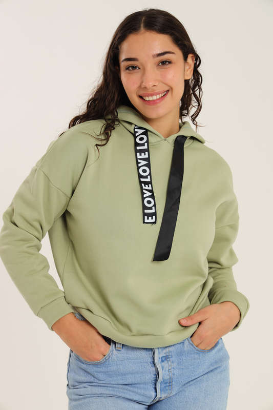 Hype Love Ladies Drawcord Hoodie Sweater