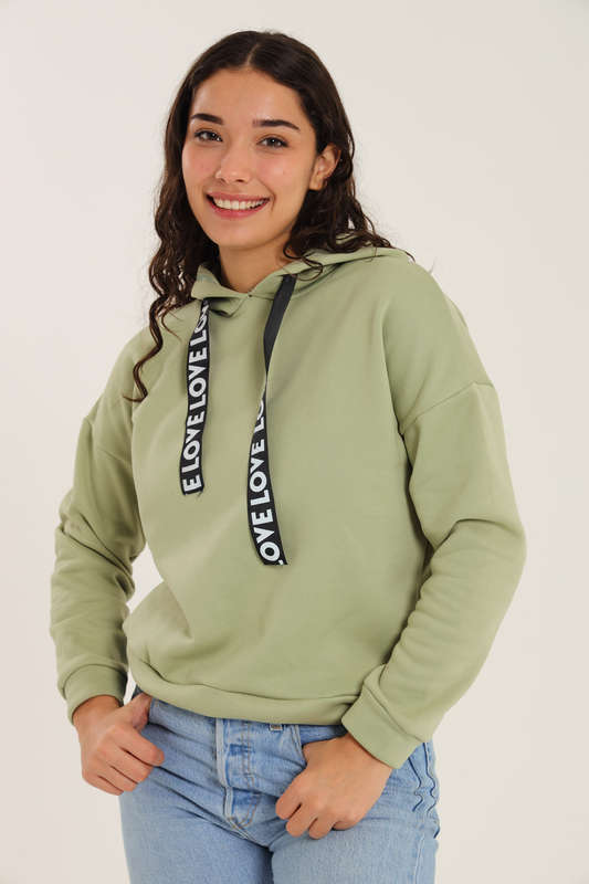 Hype Love Ladies Drawcord Hoodie Sweater