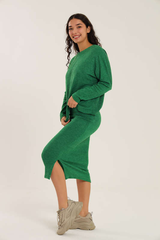 Italian Ribbed Skirt &amp; Long Sleeve Top Winter Set