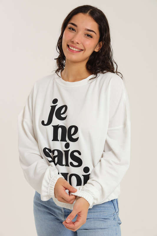 Je ne sais quoi Pullover Unbrushed Fleece Sweater
