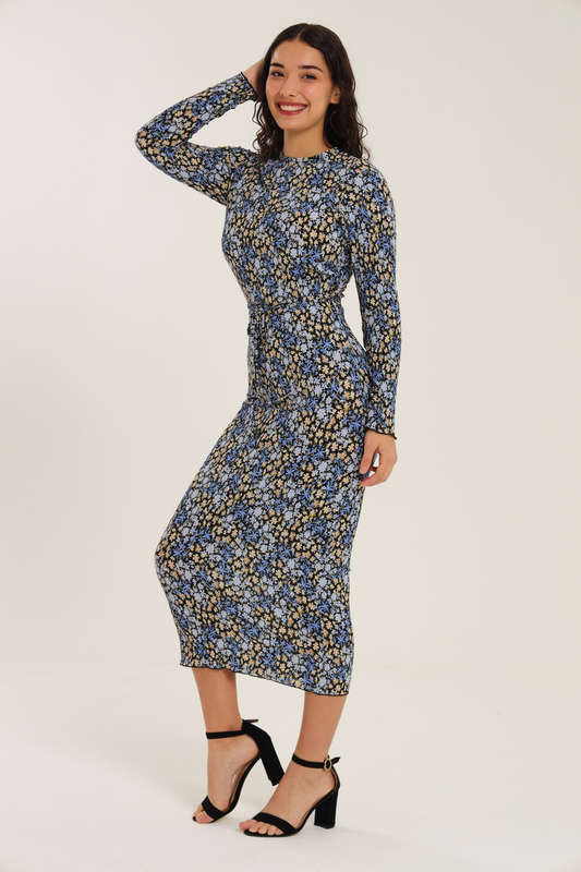 Nicolet Long Sleeve Bodycon Midaxi Evening Dress