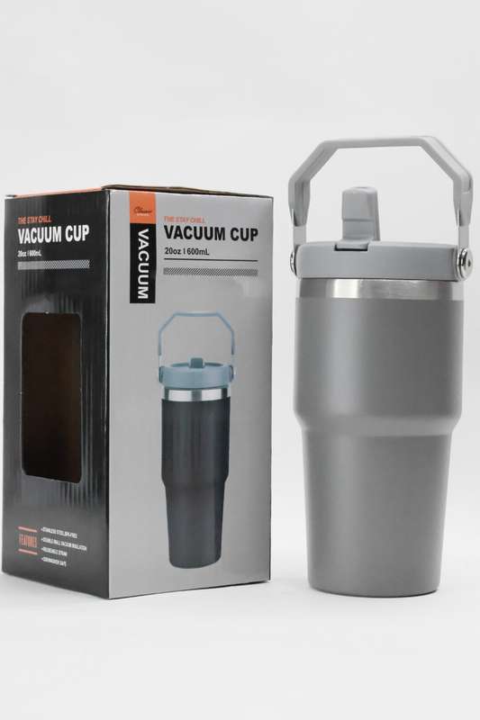 Thermos Vacuum Double Wall Stainless Steel Travel Flask Cup 600ml