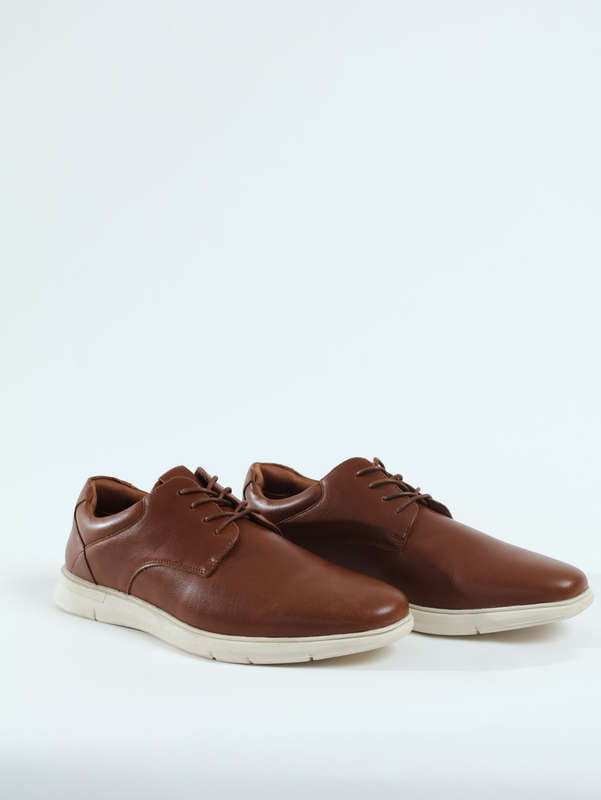 Van Heusen Men's Rayan Oxford Memory Foam Casual Formal Brown Lace Shoes