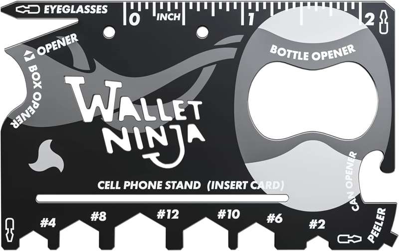 Wallet Ninja Multitool Card  18 in 1 Credit Card Size Multi-Tool