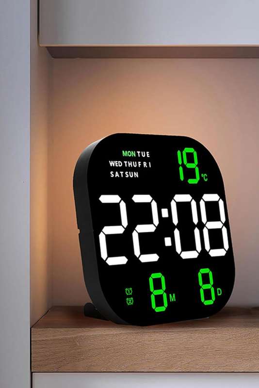 Digital Modern LED Clock With Remote Wall Mount or Table Mount