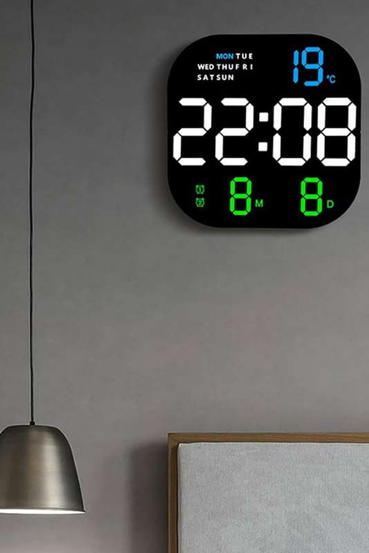 Digital Modern LED Clock With Remote Wall Mount or Table Mount