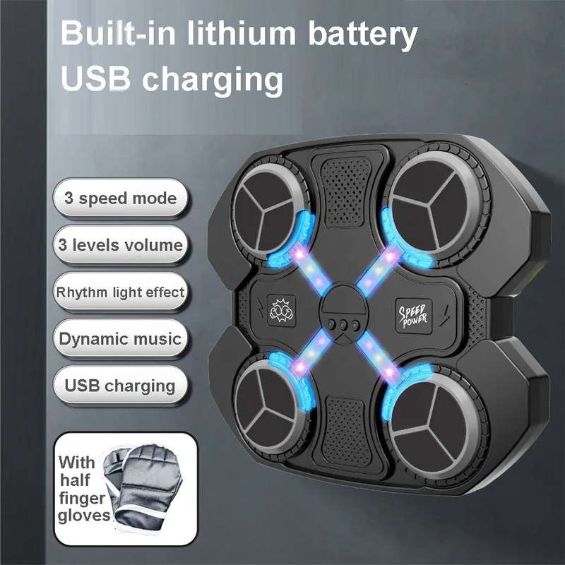 Kids Electronic Wall-Mounted Boxing Machine with Music With Half Glove