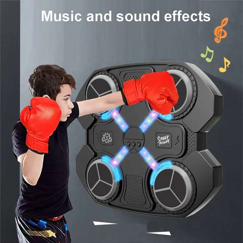 Kids Electronic Wall-Mounted Boxing Machine with Music With Half Glove