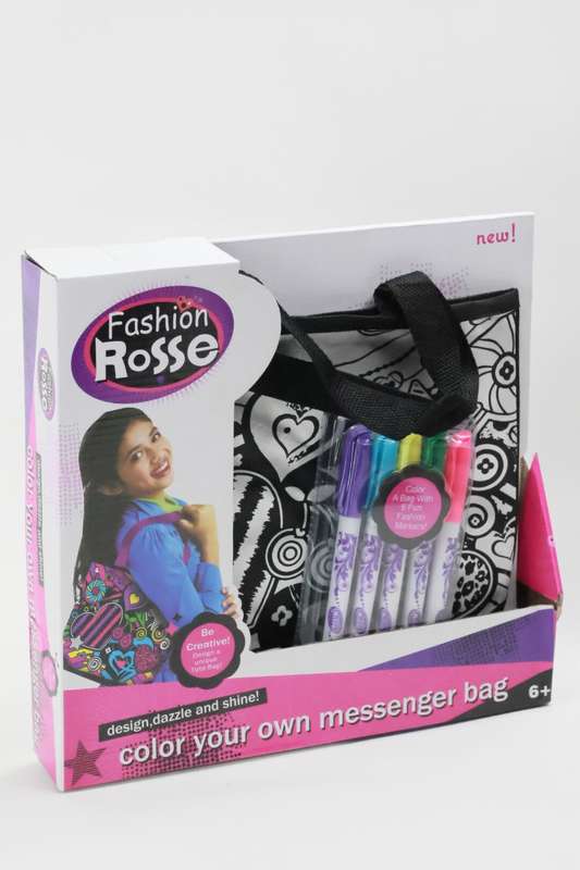 Senza® Girls DIY Colour-In Handbag With 5 Fabric Markers