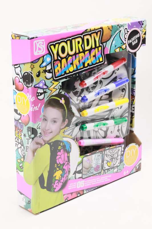 Senza® Girls DIY Colour-In Handbag With 5 Fabric Markers