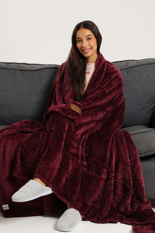 Pierre Cardin Textured Ripple Flannel Luxury Throw XL 180cm x 200cm