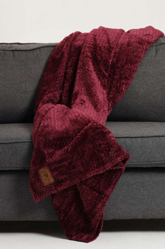 Pierre Cardin Textured Ripple Flannel Luxury Throw XL 180cm x 200cm