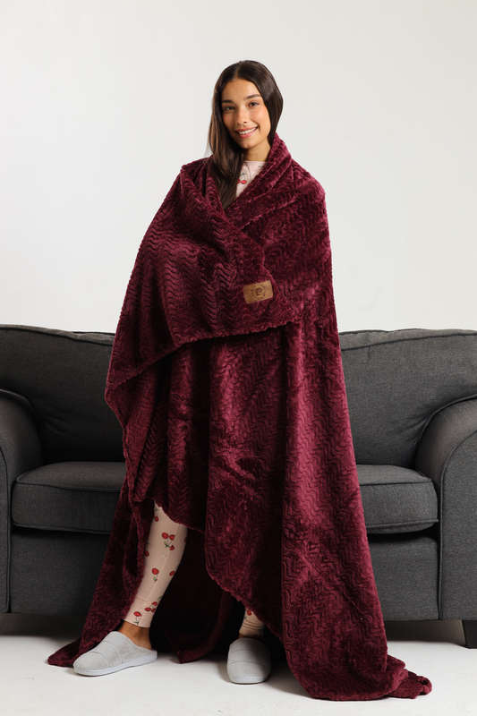 Pierre Cardin Textured Ripple Flannel Luxury Throw XL 180cm x 200cm