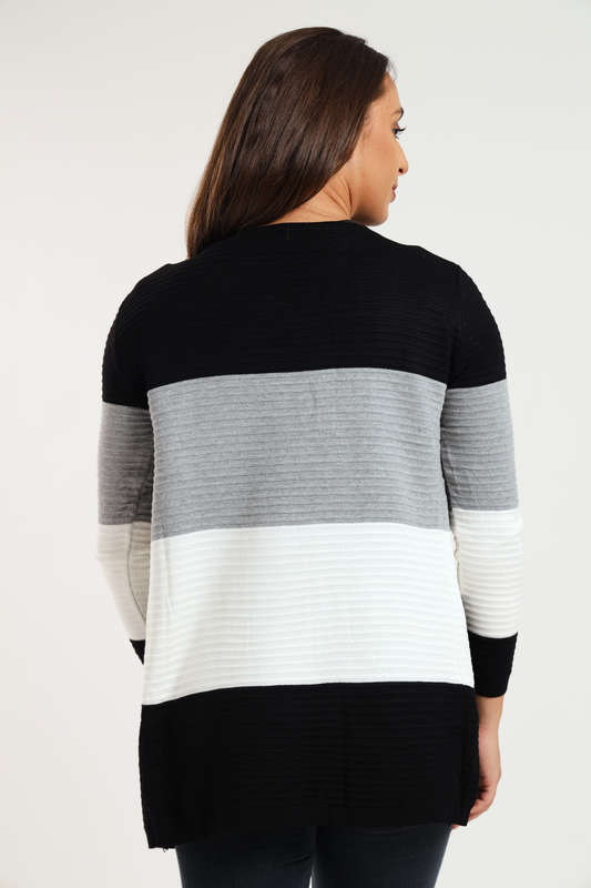 Kori Striped Long Sleeve Cardigan Jersey