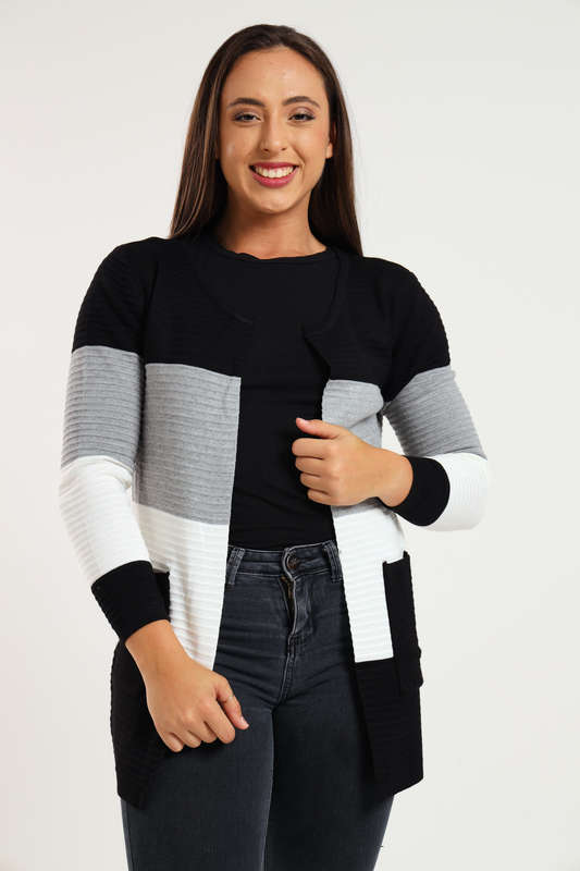 Kori Striped Long Sleeve Cardigan Jersey