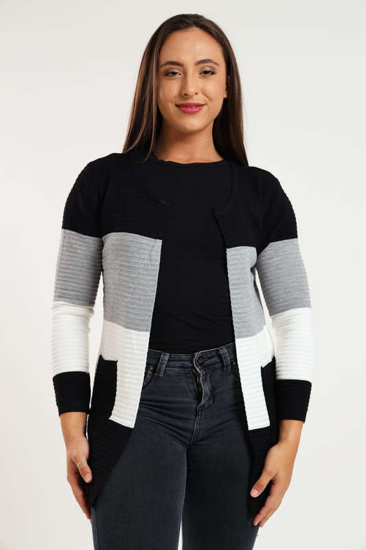 Kori Striped Long Sleeve Cardigan Jersey