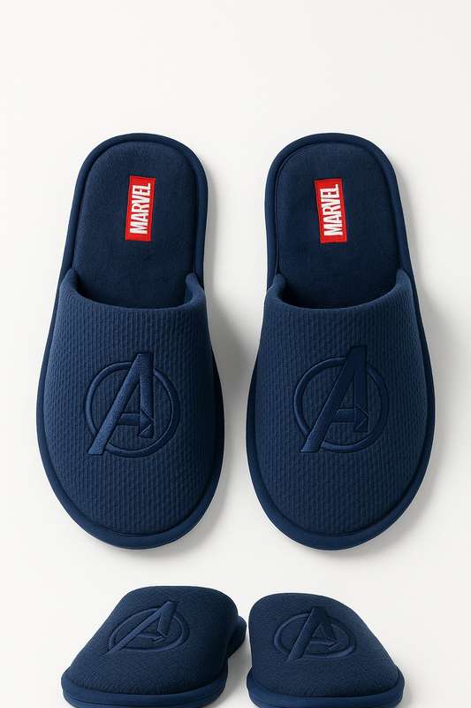 Mens Ribbed Branded Winter Bebroom Slippers