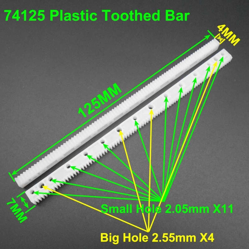 Plastic Gear Rack Transmission Sprocket Toothed Track 7*4*125mm