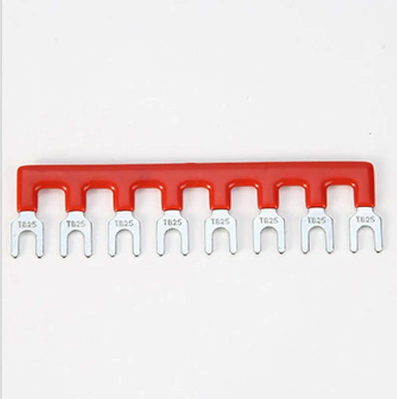 Jumper Block Terminal Strips, 8 Pin, 25A, Red