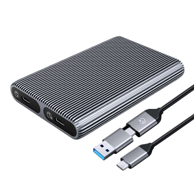 ORICO Dual-bay M.2 NVME + SATA&#xD;SSD Enclosure | Type-C to Type-C/ USB-A | Max Capacity 4TB&#x...