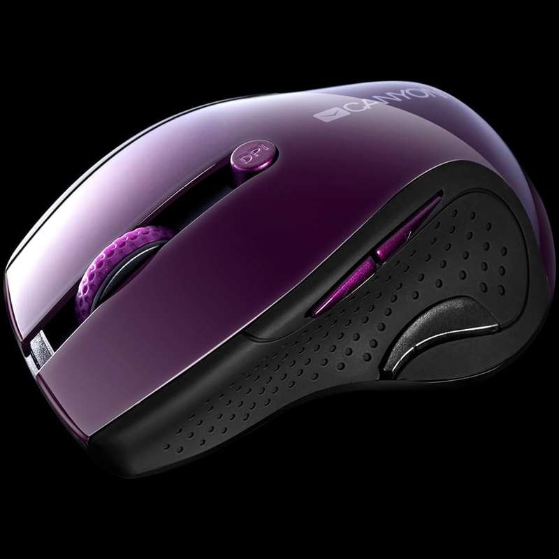 CANYON MW-01, 2.4GHz wireless mouse with 6 buttons, optical tracking - blue LED, DPI 1000/1200/16...