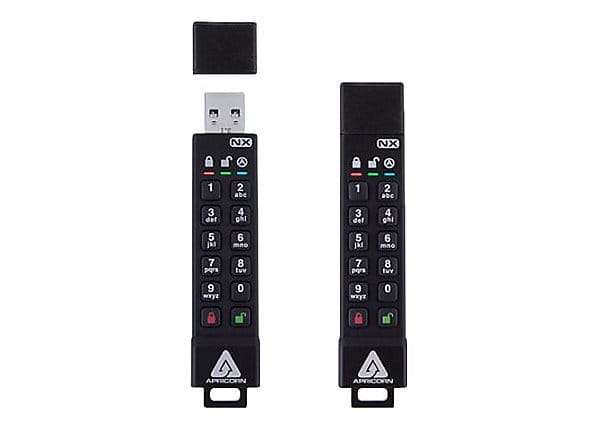 128GB Apricorn 256-bit AES XTS Hardware Encrypted Secure USB 3.0 memory key