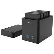 ORICO 3.5", 5 Bay LFF, (Up to 100TB, with 20TB HDD support), Magnetic-type (Tool free), USB Type-...