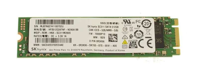 512GB Hynix, M.2 (2280), SATA III, 6 Gbs (0.36 DWPD) NGFF, SSD