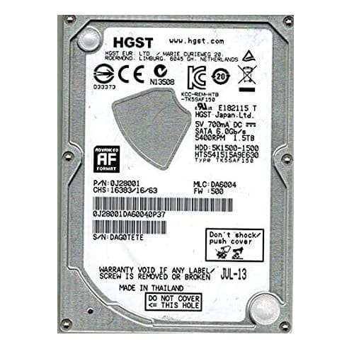 1.5TB HGST Travelstar 5K1500, SATA, 6GB/s 2.5, 5400RPM, 32MB Cache, 9.5mm, Notebook HDD
