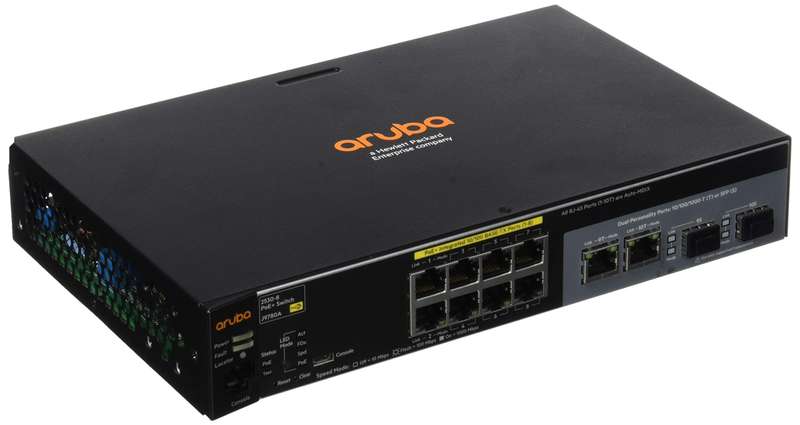 HP 2530-8-POE  SWITCH / Aruba 2530 switch with 8 power-over-Ethernet-plus ports and 2 dual person...