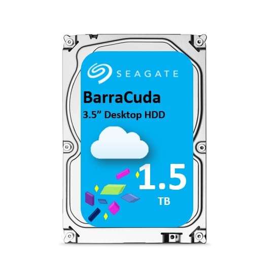 1.5TB Seagate Barracuda, SATA, 3GB/s, 3.5, 5900RPM, 32MB Cache, Desktop HDD