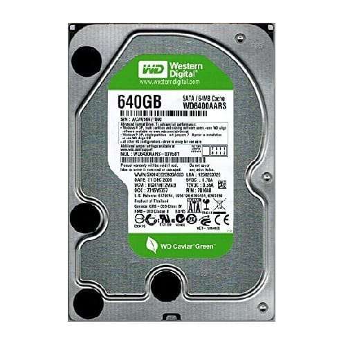 640GB WD Green, SATA, 3GB/s, 3.5, 7200RPM, 64MB Cache, Desktop HDD