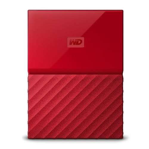 2TB WD My Passport 2.5" USB 3.0 Portable Hard Drive, Red, Retail Box