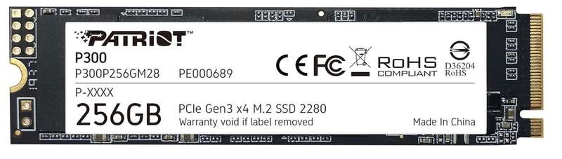 512GB PATRIOT P300, M.2 (2280), NVME, (0.29 DWPD) SSD, PCIe Gen3