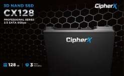 128GB CipherX, CX128 PRO 2.5", 3D NAND TLC, NANDXtend ECC Data Protect, SLC Caching, SATA-6Gbps (...